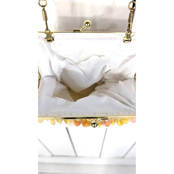 Vintage sequin satin beaded evening purse clutch bag - Picture 7 of 7